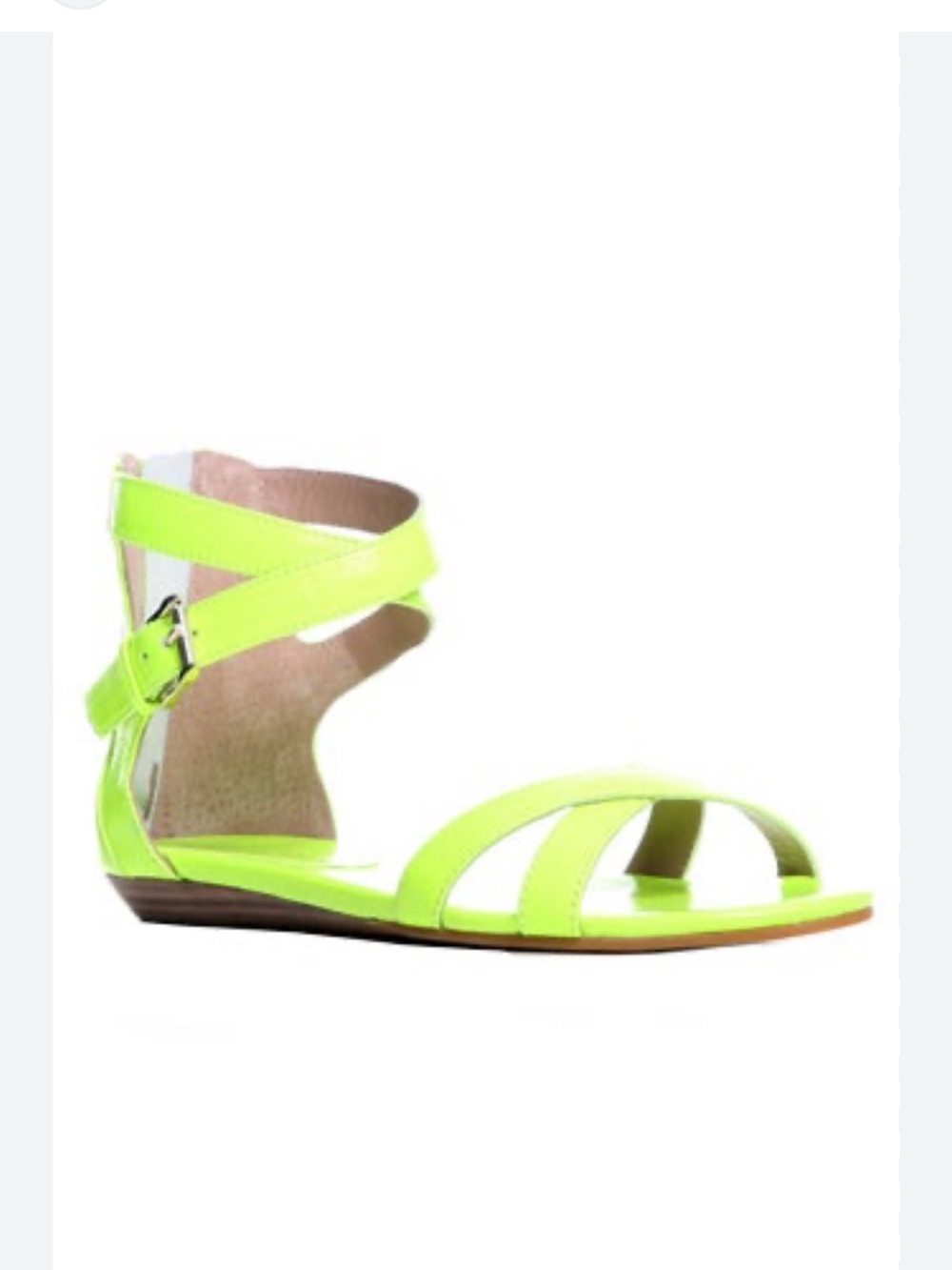 Neon leather zip up sandals